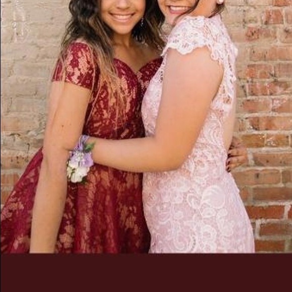 Lace pink prom/formal dress - Picture 4 of 8